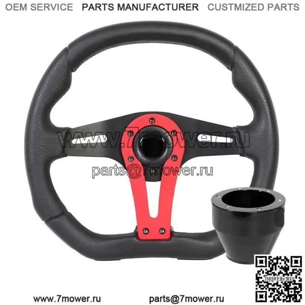 Force Steering Wheel Black с красными акцентами Can-Am Polaris + черная ступица