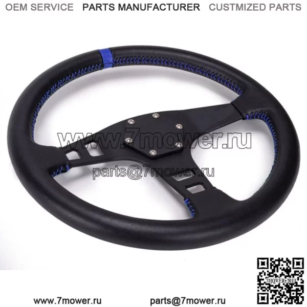 Плоский кожаный руль PRP с черной полосой для Polaris RZR/Can-Am Maverick - Image 2