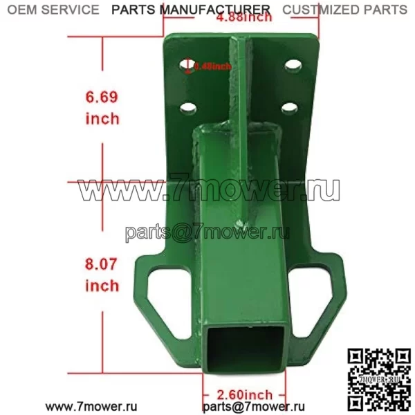Задний приемник сцепного устройства для прицепа, подходящий для John Deere Gator 4x2 6x4 старого образца с болтами, зеленый - Image 3
