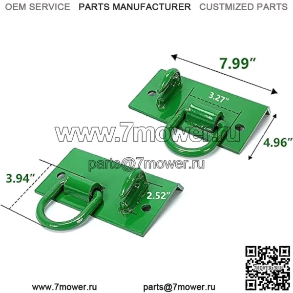 Грейферные крюки Крюк для ковша трактора, совместимый с John Deere 1025R 2032R 3320 2520 Крючки для ковша трактора Болт на D-кольцах Зеленый цвет - Image 2