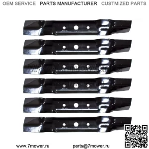 6PK Лезвия газонокосилки для John Deere 48 Cut L120 L130 GX20250 GY20568