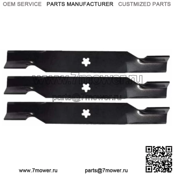 Z254i Z 254 i 54" Zero-Turn High-Lift Лезвия для газонокосилки с мешком, комплект из 3 шт.