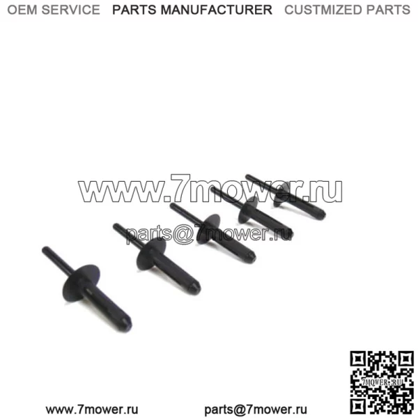 1 комплект из 5 пластиковых черных заклепок OEM 0423-046