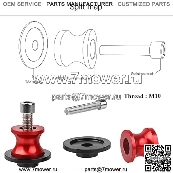 шт. M10 X1.25 катушки слайдеров с поворотным рычагом для мотоцикла, подходят для Kawasaki Z750 Z750S Z750R Ninja 250 300 400 650 KLE650 ZX10R ER-6N Versys 1000 Yamaha FZR 1000/600R/400 (красный) - Image 3