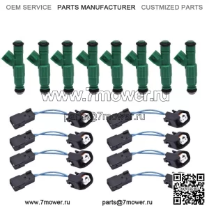 8x обновленные топливные форсунки с 4 отверстиями для 96-99 Dodge Ram Dakota 5.2L 5.9L 318 360