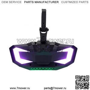 Центральное зеркало заднего вида UTV с подсветкой RGB для Polaris RZR XP PRO Can-Am X3 1,6–2 дюйма