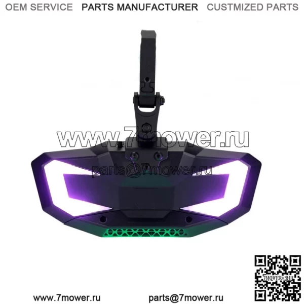 Центральное зеркало заднего вида UTV с подсветкой RGB для Polaris RZR XP PRO Can-Am X3 1,6–2 дюйма