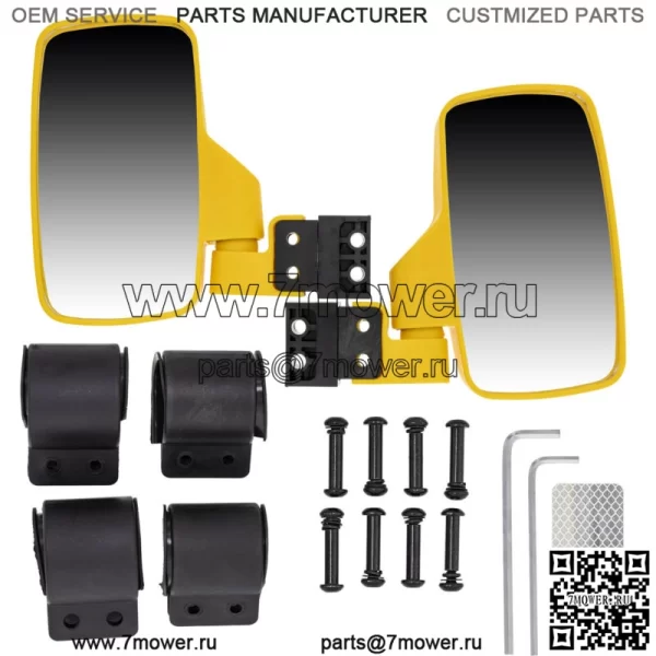 Комплект желтых зеркал бокового обзора NICHE для John Deere Gator HPX XUV 550 560 590 835 (Для: John Deere Gator CS) - Image 2