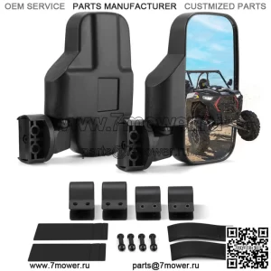 Боковые зеркала заднего вида UTV для Can Am Polaris RZR S 900 XP 1000 Kubota размером 1,75–2 дюйма