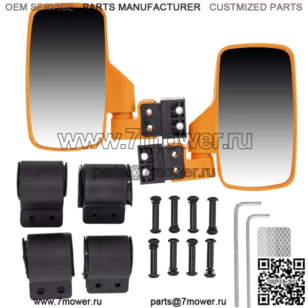 Комплект боковых зеркал для Polaris Ranger RZR XP 570 700 800 900 1000 оранжевый (для: John Deere Gator HPX HPX815E)