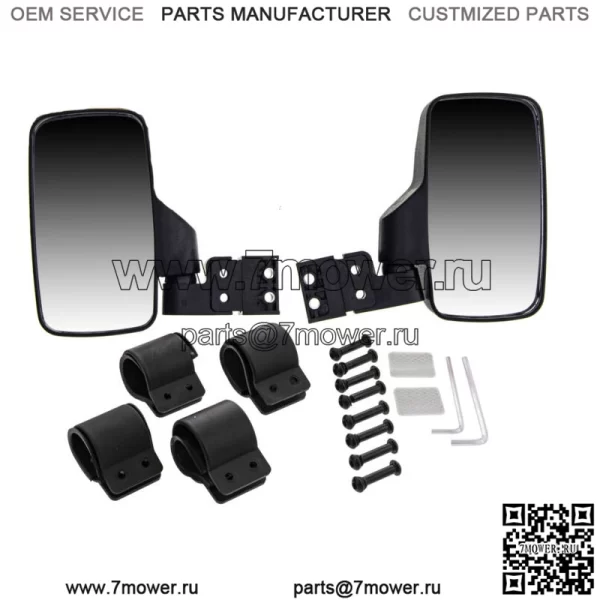 Комплект боковых зеркал для Polaris Ranger RZR XP 570 700 800 900 1000 черный (для: John Deere Gator HPX HPX815E)