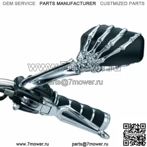 Курякын скелетон хромированные ручные черные зеркала комплект мотоцикл Harley Honda Yamaha (для: Harley-Davidson)