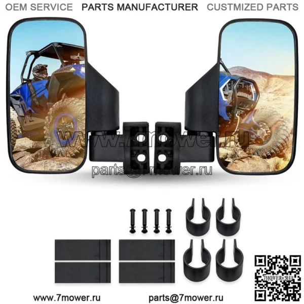 Боковые зеркала заднего вида UTV 1,75 дюйма для Polaris Ranger RZR XP Crew 570 800 900 1000 (Для: более одного автомобиля) - Image 2