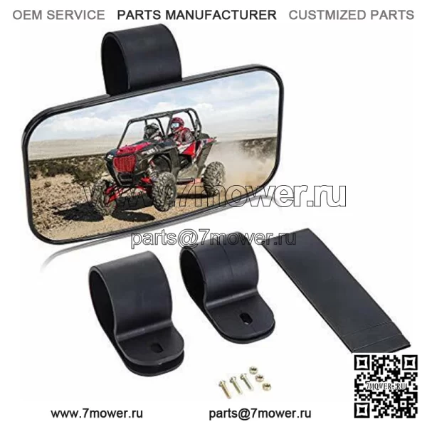Центральное зеркало заднего вида UTV для Polaris RZR 570 S 900 XP 1000 Can Am X3 размером 1,5–2 дюйма (подходит для Yamaha Rhino 660)