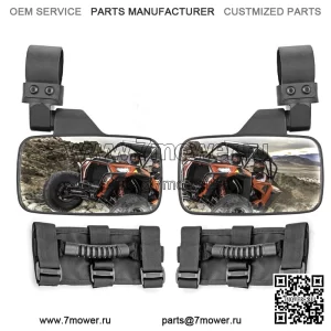 Подходит для Honda Pioneer 1000 500 700 Cage Break Away Зеркало заднего бокового вида + ручка-захват (подходит: Yamaha Rhino 660)