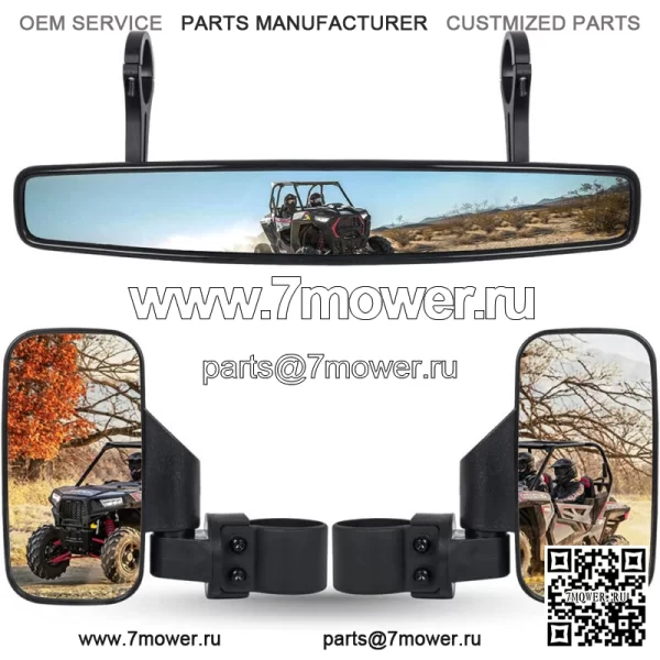 Набор широких боковых зеркал заднего вида для Polaris Ranger RZR XP Crew 570 800 900 1000 (подходит: Yamaha Rhino 660)