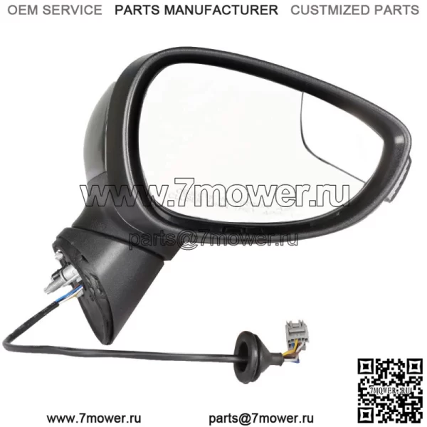 Подходит для 2014-2019 Ford Fiesta Зеркало пассажира с правой стороны FO1321460 Черный - Image 2