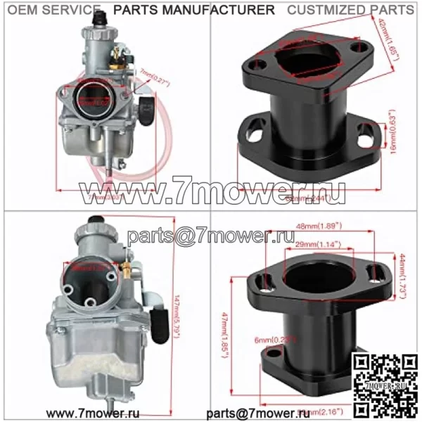 Карбюратор Racing VM22 для Predator 212cc 196cc 224cc Coleman CT200U BT200X GX160 GX200 6,5 л.с. клонированный двигатель с верхним расположением клапанов KT196 Baja MB200 Mini Bike Go Kart с 38-миллиметровым воздушным фильтром, черные детали - Image 3