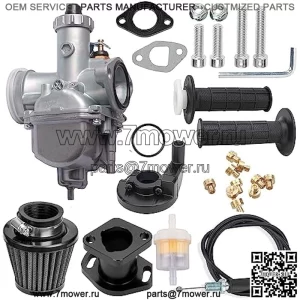 Карбюратор VM22 Predator 212CC 196cc CT200U KT196 Moto Mini Bike Race and Go Kart 6,5 л.с. Baja Warrior Heat - включает комплект воздушного фильтра MB165 MB200 и тросик ручки управления дроссельной заслонкой акселератора (черный)