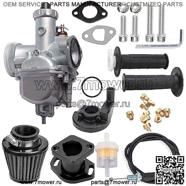Карбюратор VM22 Predator 212CC 196cc CT200U KT196 Moto Mini Bike Race and Go Kart 6,5 л.с. Baja Warrior Heat - включает комплект воздушного фильтра MB165 MB200 и тросик ручки управления дроссельной заслонкой акселератора (черный)