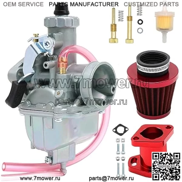 Комплект карбюратора VM22 26 мм для Mikuni Performance Predator 212cc GX160 GX200 CT200U 196cc KT196 Pit Dirt Bike Mini Bike с впускным воздушным фильтром 38 мм, винт регулировки холостого хода, комплект винтов для смеси