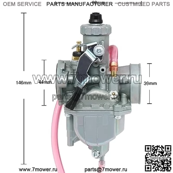 Комплект карбюратора VM22 26 мм для Mikuni Performance Predator 212cc GX160 GX200 CT200U 196cc KT196 Pit Dirt Bike Mini Bike с впускным воздушным фильтром 38 мм, винт регулировки холостого хода, комплект винтов для смеси - Image 2
