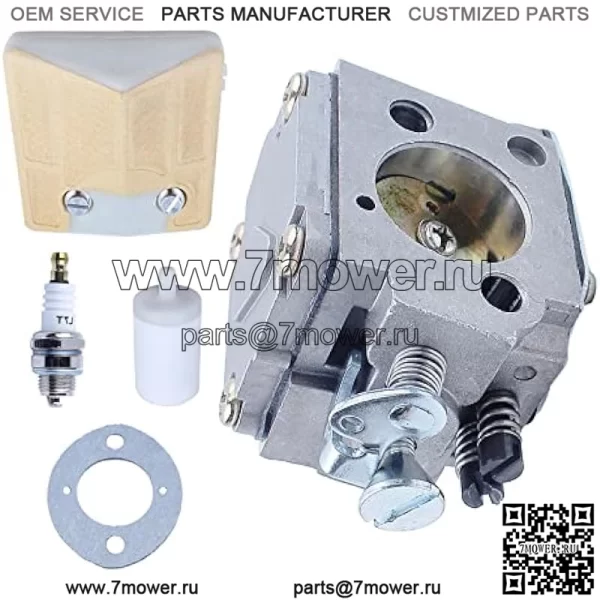 Комплект воздушного фильтра карбюратора для Husqvarna 61 66 181 266 268 272 281 288 для бензопилы, карбюратора, воздушного фильтра, прокладки карбюратора, топливного шланга, свечи зажигания - Image 2