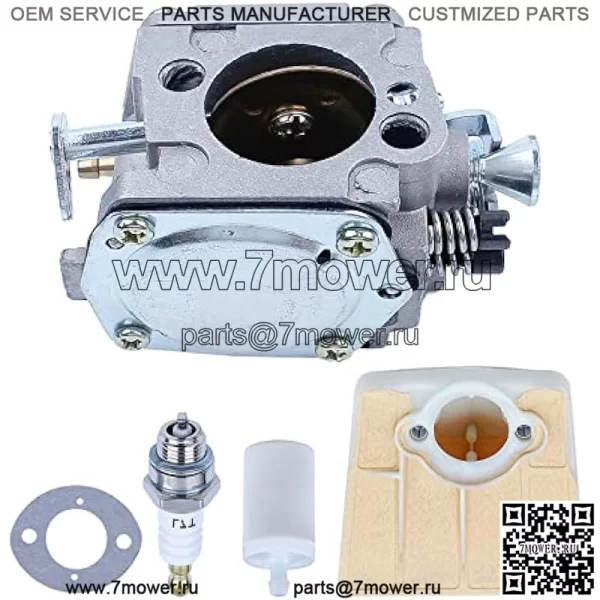 Комплект воздушного фильтра карбюратора для Husqvarna 61 66 181 266 268 272 281 288 для бензопилы, карбюратора, воздушного фильтра, прокладки карбюратора, топливного шланга, свечи зажигания - Image 4