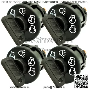 (4 шт.) Выключатель зажигания подходит для John Deere GY20074 AM133597 GY20680 с 8 КЛЮЧАМИ