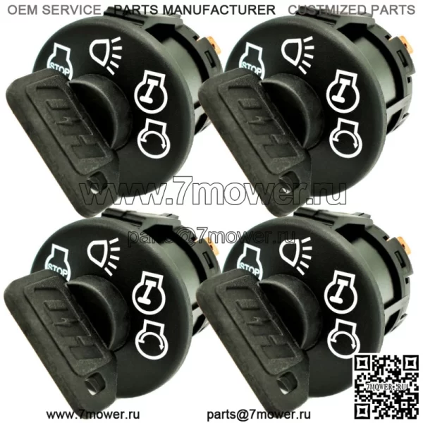 (4 шт.) Выключатель зажигания подходит для John Deere GY20074 AM133597 GY20680 с 8 КЛЮЧАМИ