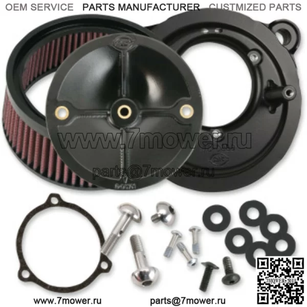 Комплект воздухоочистителя Cycle Stealth Black Harley Touring 08-17 58MM Throttle Hog (Для: Harley-Davidson)