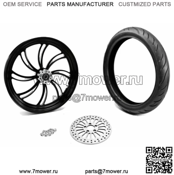 Обод переднего колеса Black Vortex 21" 3,5" Комплект шин BW Harley 08+ Custom (Для: Harley-Davidson)