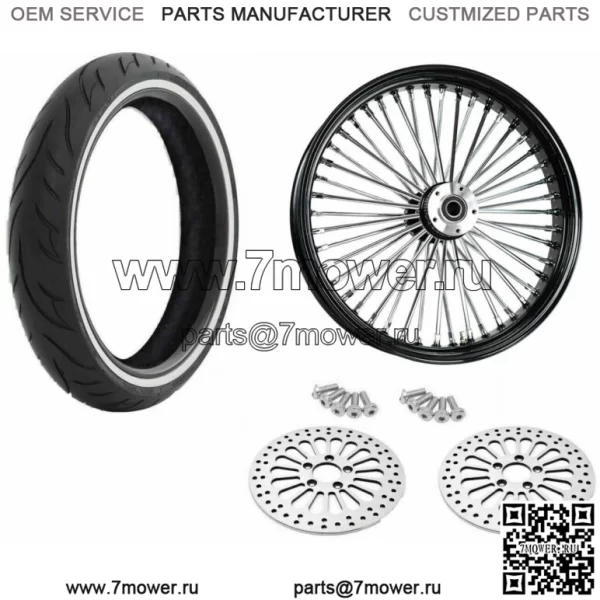 21 3.5 Черный 46 Комплект колес Fat King Spoke WW с двумя дисками Harley Touring 2008+ (Для: Harley-Davidson)