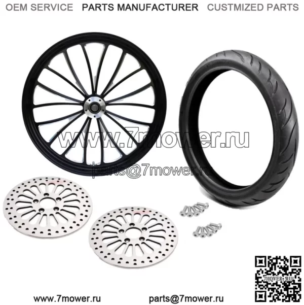 Ultima Manhattan Black 23 x 3,5 Обод переднего колеса BW Tire Package DD Harley 2008+ (Для: Harley-Davidson)