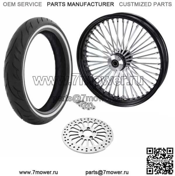21 3.5 Черный 46 Пакет передних колесных дисков Fat King Spoke WW Single Disc 08+ Harley (Для: Harley-Davidson)