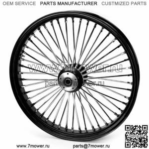 Переднее колесо 30 x 4 дюйма, 48 Fat King Spokes, черный обод, двойной диск Harley Touring Custom (для: Harley-Davidson)