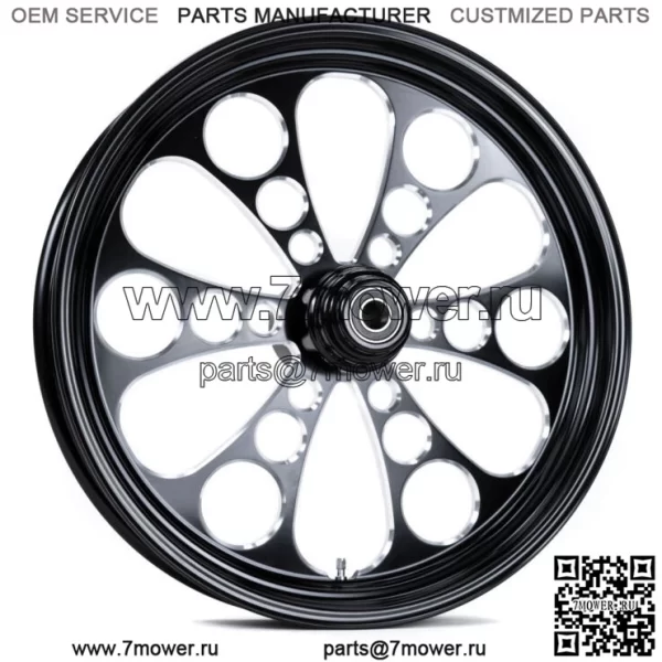 Черный Kool Kat 16 x 3,5 Billet Mag Передний обод Harley Single Disc Softail (Для: Harley-Davidson)