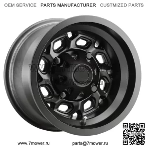 (Набор из 4 шт.) Vision UTV 361 Spyder 12x7 4x156 Матовые черные колеса, диски 12 дюймов (для: Polaris)