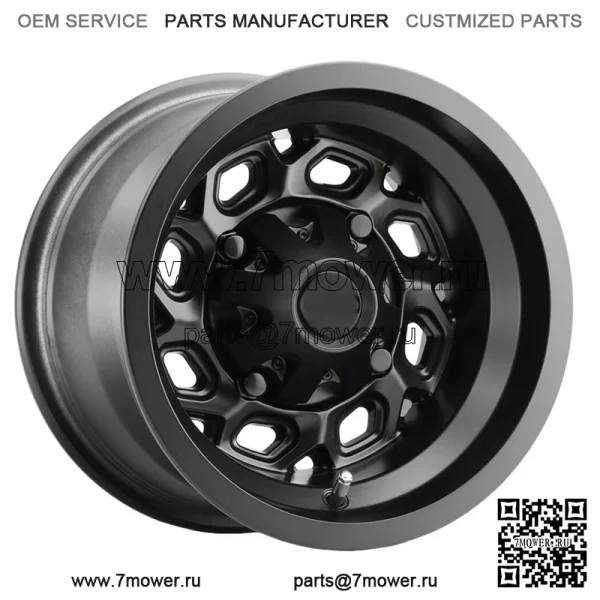 (Набор из 4 шт.) Vision UTV 361 Spyder 12x7 4x156 Матовые черные колеса, диски 12 дюймов (для: Polaris)