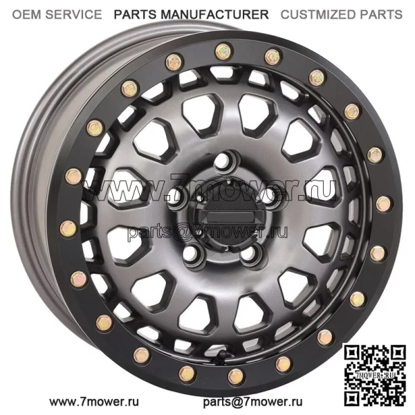 System 3 SB-6 Beadlock 15-дюймовые колеса Gunmetal (6+1) Polaris RZR Turbo R и Pro R (для: Polaris)
