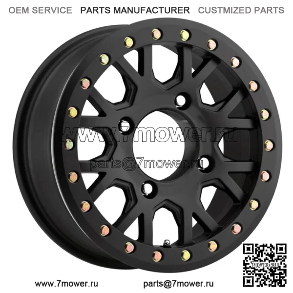 Vision UTV GV8 Invader Beadlock 15x6 4x156 +38 мм Сатиновый черный обод колеса 15 дюймов (для: Polaris)