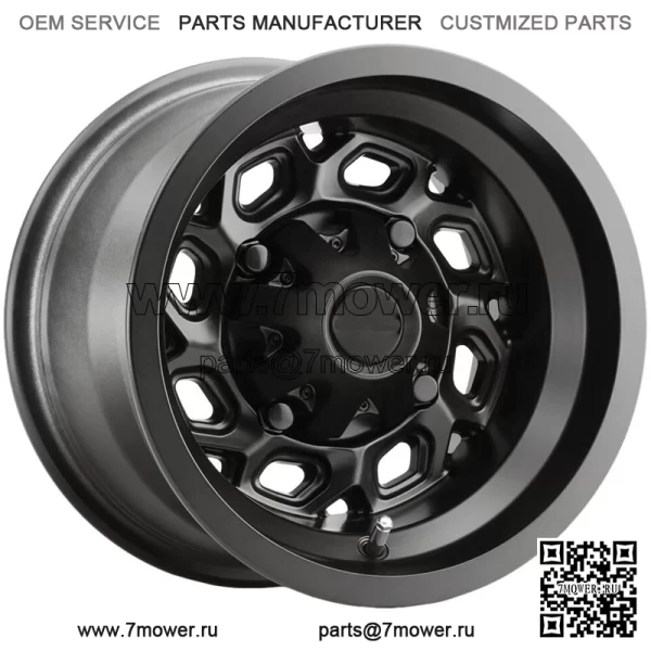 (Набор из 4 шт.) Vision UTV 361 Spyder 15x7 4x110 Матовые черные колеса, диски 15 дюймов (для: Polaris)