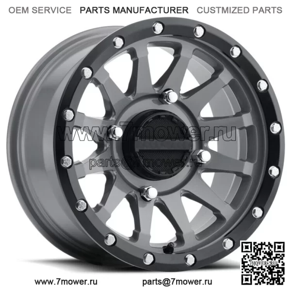 Комплект из 4 колес для квадроцикла/UTV, 15 дюймов Raceline Trophy Grey 4/156 5+2 1KXP (для: Polaris)