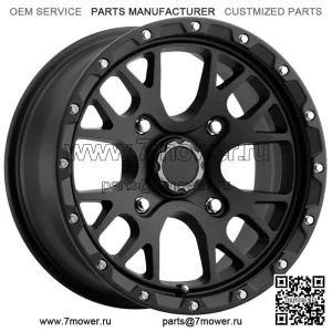 (Набор из 4 шт.) Vision UTV 545 Rocker 15x7 4x110 Сатиновые черные колеса, диски 15 дюймов (для: Polaris)
