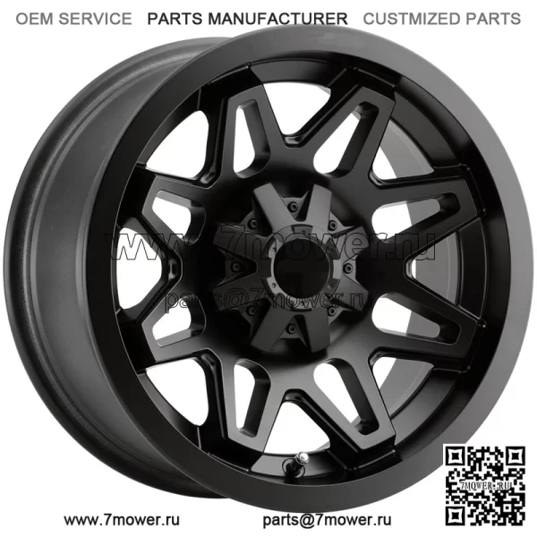 (Набор из 4 шт.) Vision UTV 416 Seven 15x7 4x110 Матовые черные колеса, диски 15 дюймов (для: Polaris)