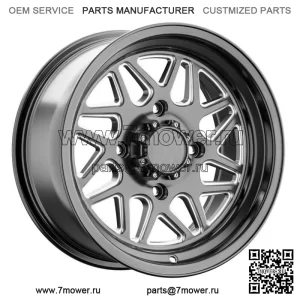 15x7 Hostile UTV H108, обрезанное лезвие звездочки (черное фрезерование), колесо 4x137 (13 мм) (для: Can-Am)