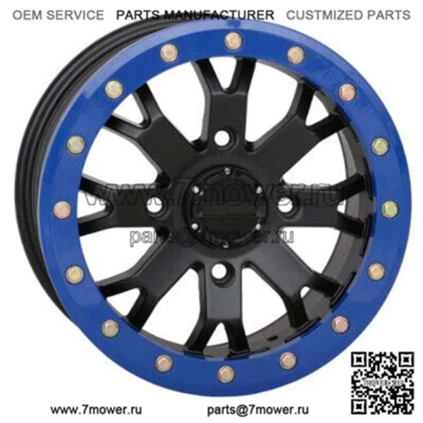 Комплект колес для квадроцикла/UTV, 14 дюймов SB-4 Beadlock Mt Blk Blue NAR 4/137 5,5+1,5 HP1K (для: Can-Am)
