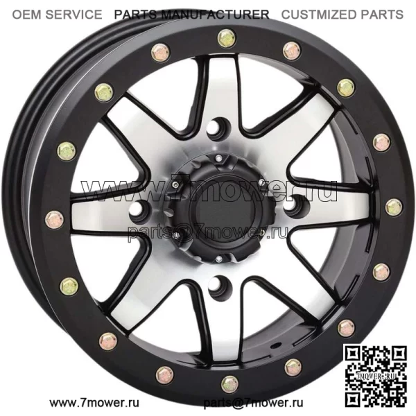 НОВОЕ колесо STI HD9 BEADLOCK с механической обработкой, матовый черный, 18x7 4/137 6+1 (+45) ОБОД UTV ATV (для: Can-Am)