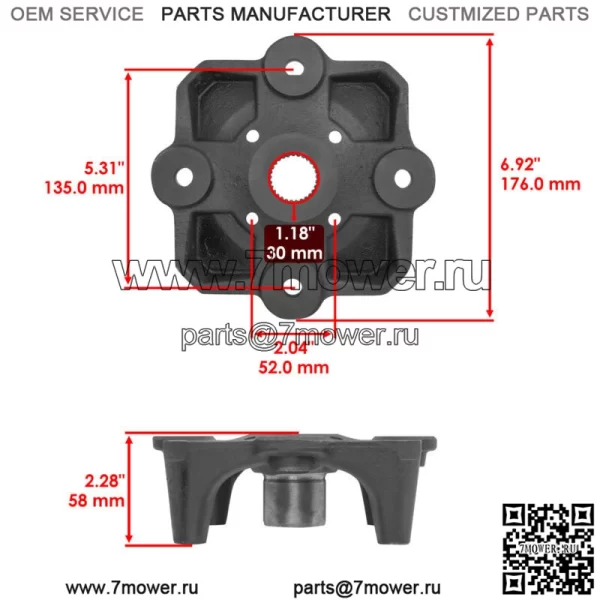 705502122 Ступица колеса для Can-Am Maverick X3 Max 2017-2018 спереди или сзади - Image 2