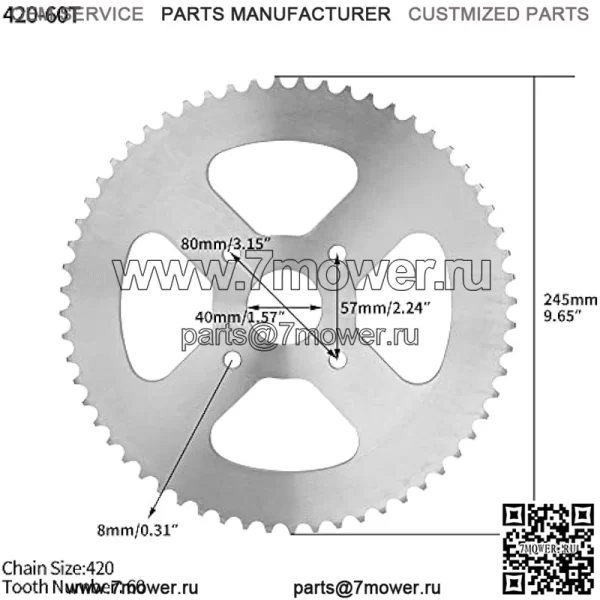 Звездочка заднего ведущего колеса 420 60T для Coleman BT200X CT200U Trail 200 CT200U-EX Baja Warrior Heat Massimo MB165 MB200 196cc 5,5 6,5 л.с. Powersports, детали мини-велосипеда - Image 2